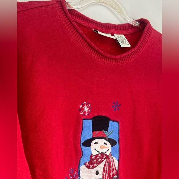 Classic Elements Woman snowman sweatshirt size XL 16-18W ugly Christmas sweater - Picture 4 of 7